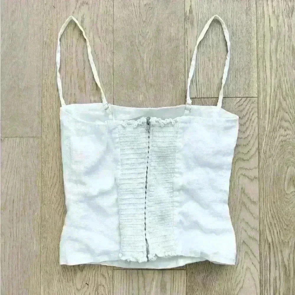Reformation Overland White Linen Tank Top Size 0 - Picture 3 of 5